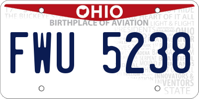 OH license plate FWU5238