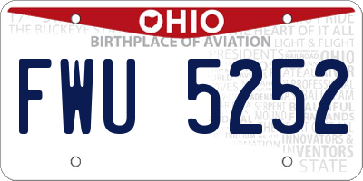 OH license plate FWU5252
