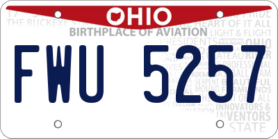 OH license plate FWU5257