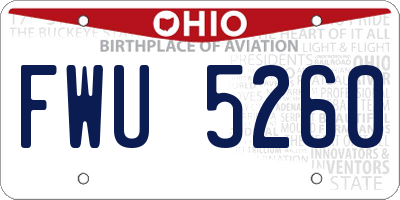 OH license plate FWU5260