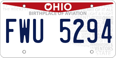 OH license plate FWU5294