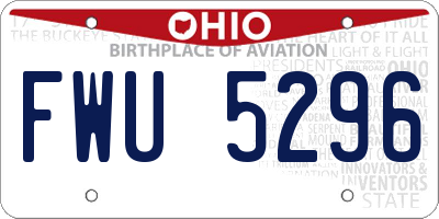 OH license plate FWU5296