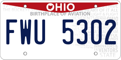 OH license plate FWU5302