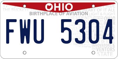 OH license plate FWU5304