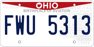 OH license plate FWU5313