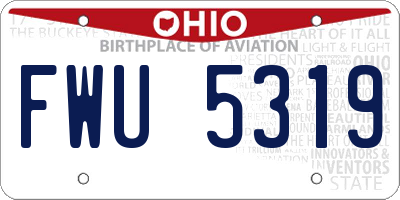 OH license plate FWU5319