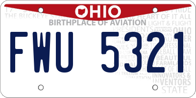OH license plate FWU5321