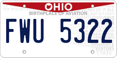 OH license plate FWU5322