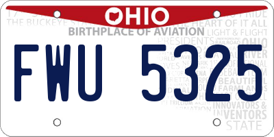 OH license plate FWU5325