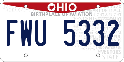 OH license plate FWU5332