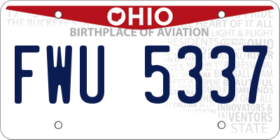 OH license plate FWU5337