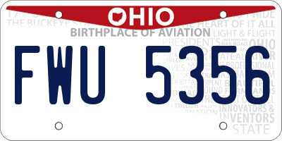 OH license plate FWU5356