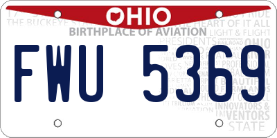 OH license plate FWU5369