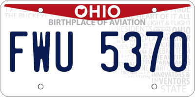 OH license plate FWU5370