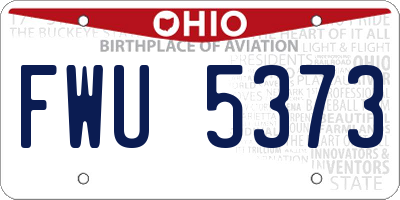 OH license plate FWU5373
