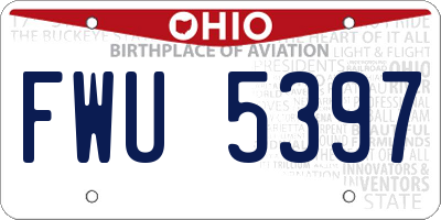 OH license plate FWU5397