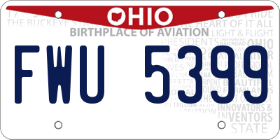 OH license plate FWU5399