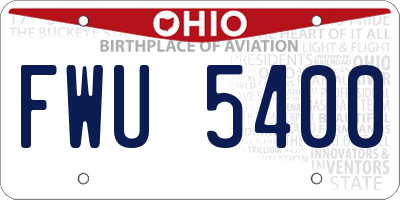 OH license plate FWU5400