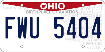 OH license plate FWU5404
