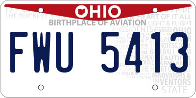 OH license plate FWU5413