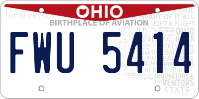 OH license plate FWU5414