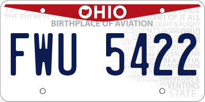 OH license plate FWU5422