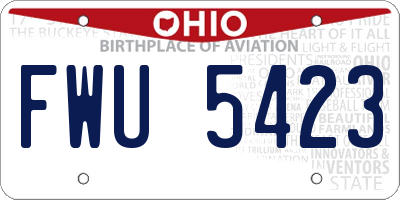 OH license plate FWU5423