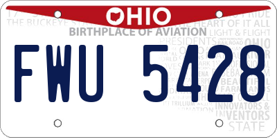 OH license plate FWU5428