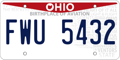 OH license plate FWU5432