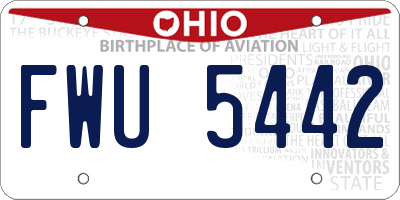 OH license plate FWU5442