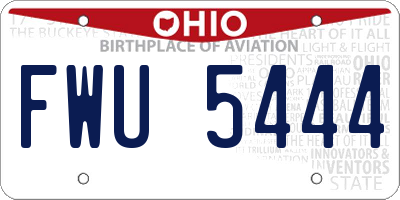 OH license plate FWU5444