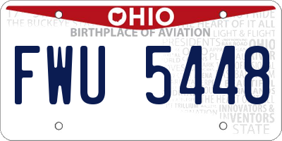 OH license plate FWU5448