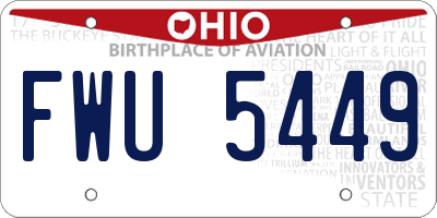 OH license plate FWU5449