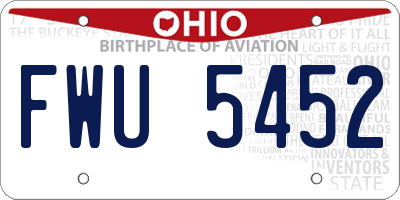 OH license plate FWU5452