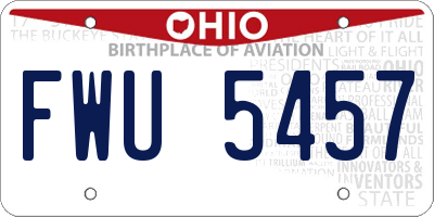 OH license plate FWU5457