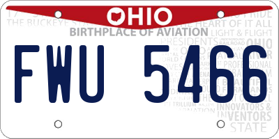 OH license plate FWU5466
