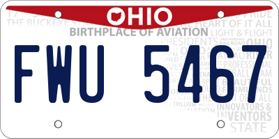OH license plate FWU5467