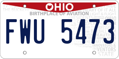 OH license plate FWU5473