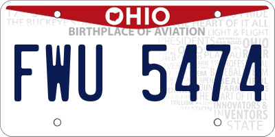 OH license plate FWU5474