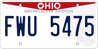 OH license plate FWU5475