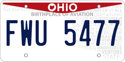 OH license plate FWU5477