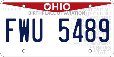 OH license plate FWU5489