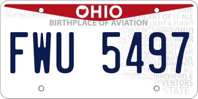 OH license plate FWU5497