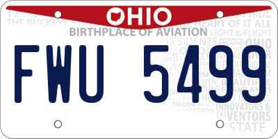 OH license plate FWU5499
