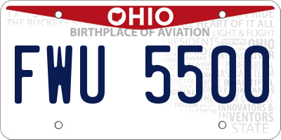 OH license plate FWU5500