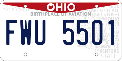 OH license plate FWU5501