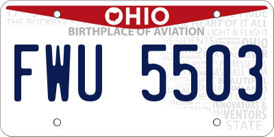 OH license plate FWU5503