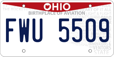 OH license plate FWU5509