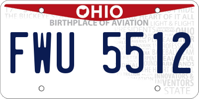 OH license plate FWU5512