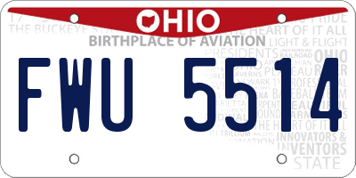 OH license plate FWU5514